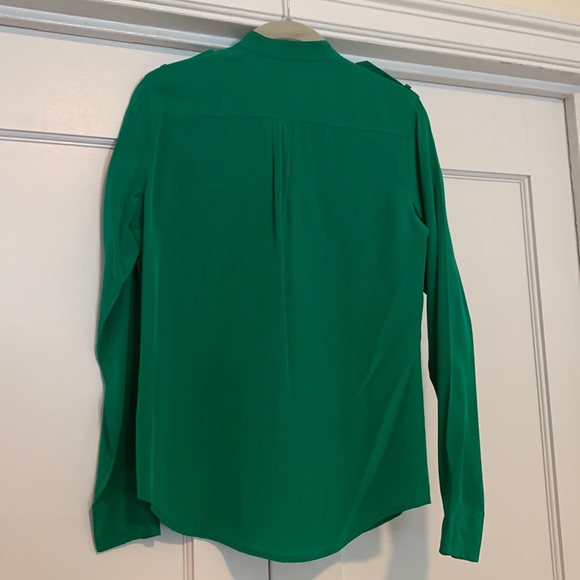 Emerald green silk blouse - Picture 2 of 6